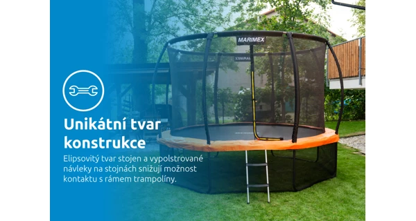 Trampolína Marimex Premium 396 cm + vnitřní ochranná síť + schůdky ZDARMA (poškozený obal)