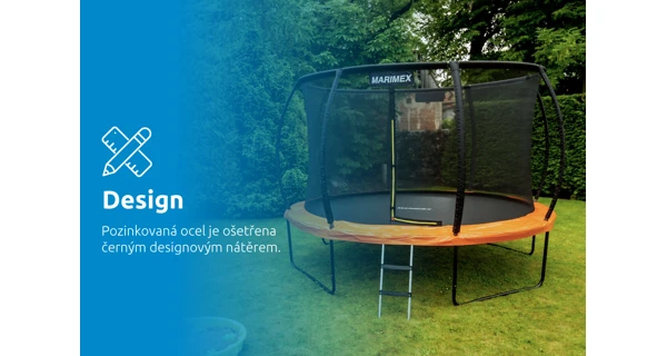 Trampolína Marimex Premium 396 cm + vnitřní ochranná síť + schůdky ZDARMA (poškozený obal)