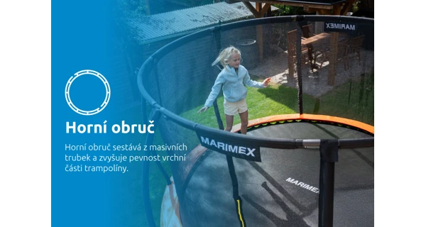 Trampolína Marimex Premium 396 cm + vnitřní ochranná síť + schůdky ZDARMA (poškozený obal)