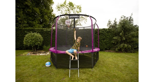Trampolína Marimex Standard 244 cm růžová + ochranná síť + schůdky ZDARMA