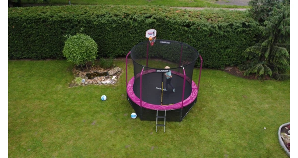 Trampolína Marimex Standard 244 cm růžová + ochranná síť + schůdky ZDARMA (poškozený obal)