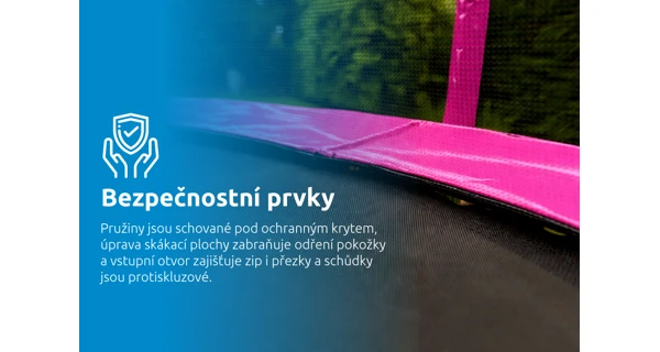 Trampolína Marimex Standard 244 cm růžová + vnitřní ochranná síť + schůdky ZDARMA