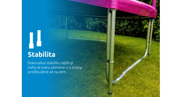 Trampolína Marimex Standard 244 cm růžová + vnitřní ochranná síť + schůdky ZDARMA