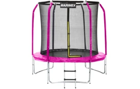 Trampolína Marimex Standard 244 cm růžová + vnitřní ochranná síť + schůdky ZDARMA