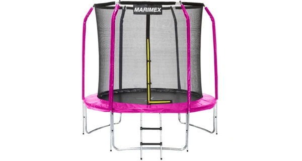 Trampolína Marimex Standard 244 cm růžová + vnitřní ochranná síť + schůdky ZDARMA