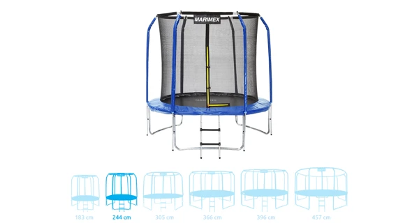 Trampolína Marimex Standard 244 cm + vnitřní ochranná síť + schůdky ZDARMA