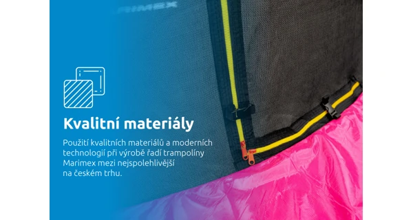 Trampolína Marimex Standard 305 cm růžová + vnitřní ochranná síť + schůdky ZDARMA