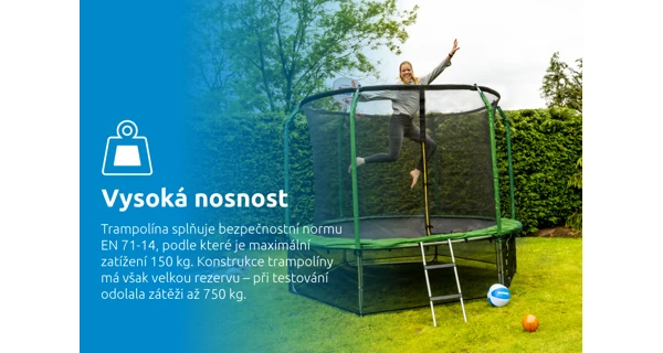 Trampolína Marimex Standard 366 cm zelená + vnitřní ochranná síť + schůdky ZDARMA
