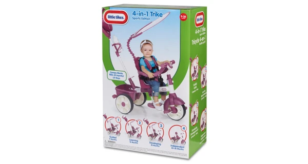 Tříkolka 4v1 Sport - růžová/bílá