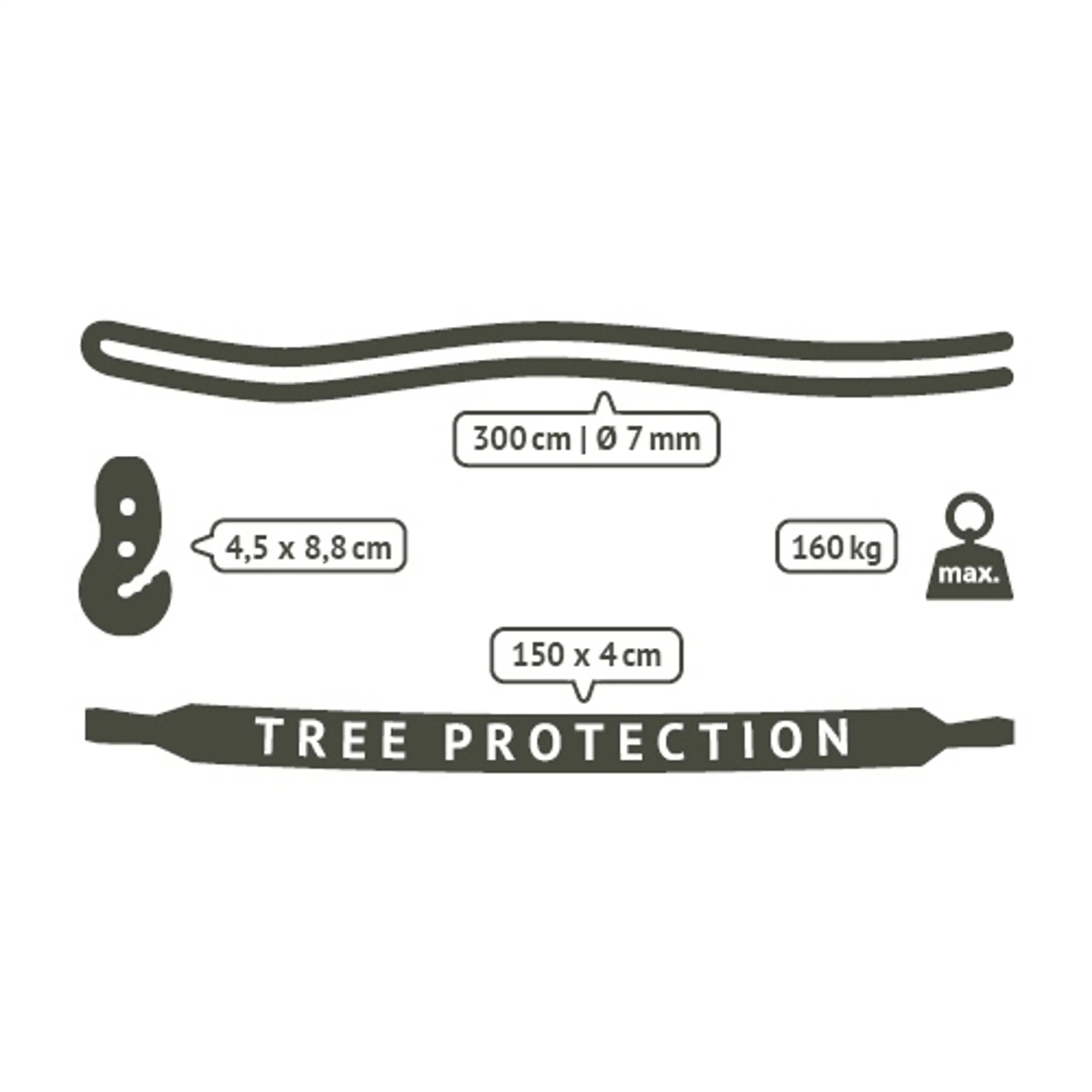 La Siesta TREEMOUNTČerná Uchycení houpací sedačky UNI Obrázek