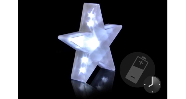 Vánoční hvězda 20 LED - studená bílá