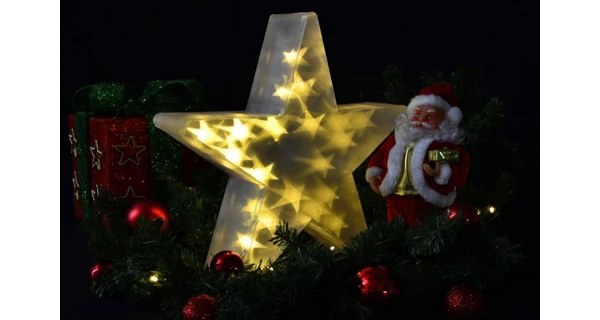 Vánoční hvězda 20 LED - teplá bílá