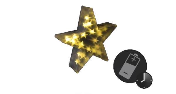 Vánoční hvězda 20 LED - teplá bílá