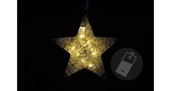 Vánoční hvězda Ratan 10 LED - teplá bílá