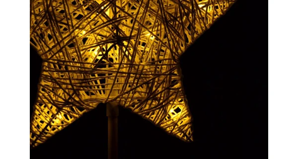 Vánoční hvězda stojící 10 LED - zlatá