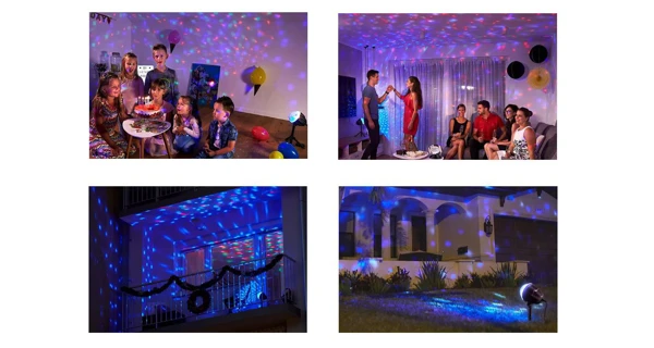 Vánoční laserový projektor - 4 barvy, 122 efektů, 132 m2