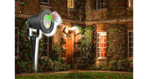 Vánoční laserový projektor - zelená, červená, 8 efektů s časovačem, 20x20 m