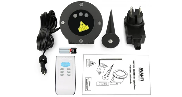 Vánoční laserový projektor - zelená, červená s časovačem, 20x20 m