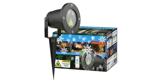 Vánoční laserový projektor - zelená, červená, s časovačem, 20x20 m