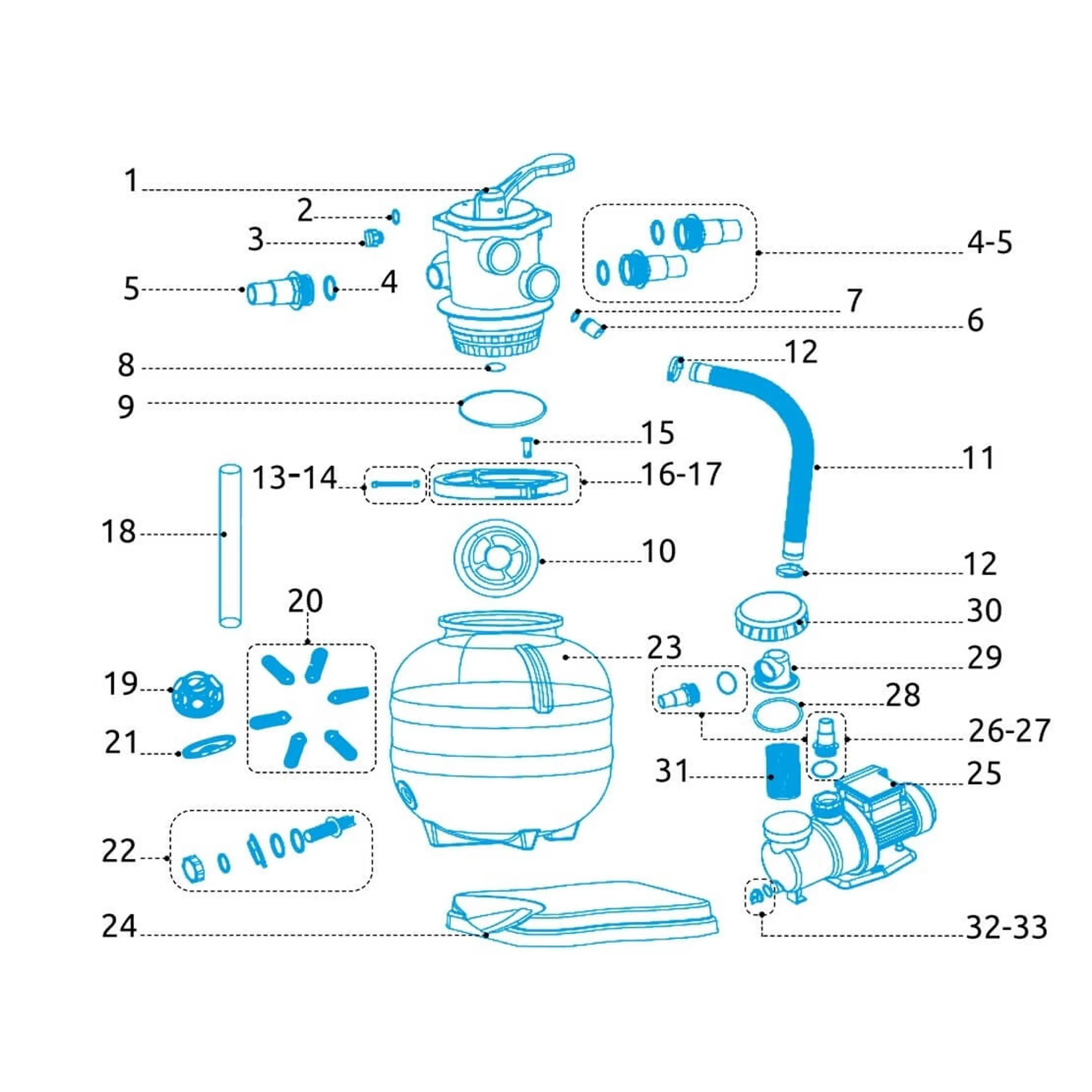 Marimex | Ventil vypouštěcí komplet filtrace ProStar Profi, ProfiStar a ProStar 3 | 10604245 Obrázek