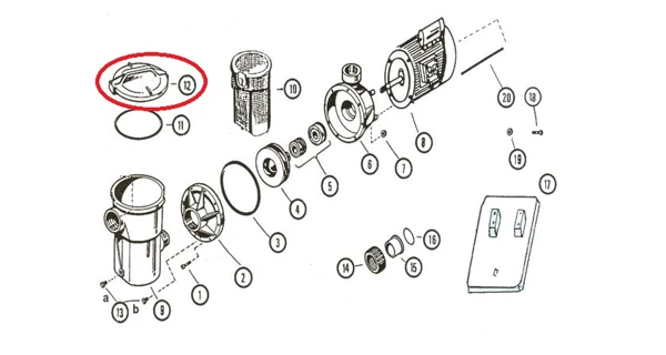 Víčko-předfiltru SP1500D2A Hayward