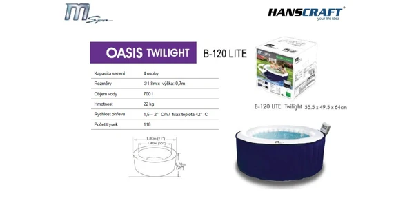 Vířivý bazén MSPA Oasis M-022LS Twillight Lite