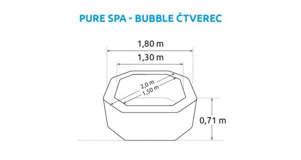 Vířivý bazén Pure Spa - Bubble čtverec