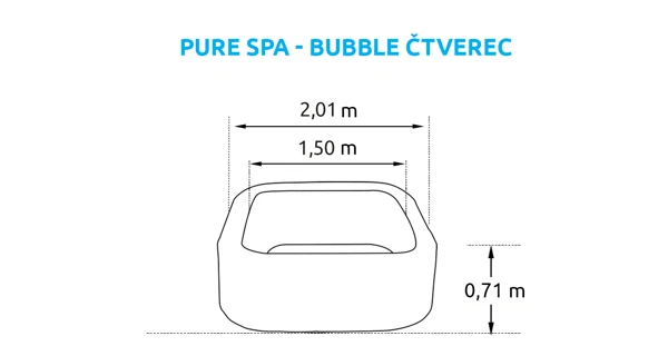 Vířivý bazén Pure Spa - bubble čtverec (Rozbalený)