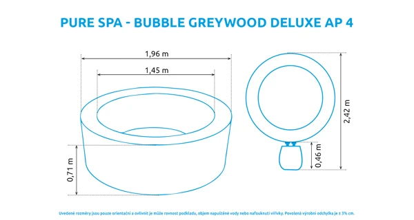 Vířivý bazén Pure Spa - Bubble Greywood Deluxe AP 4 - VYSTAVENÝ