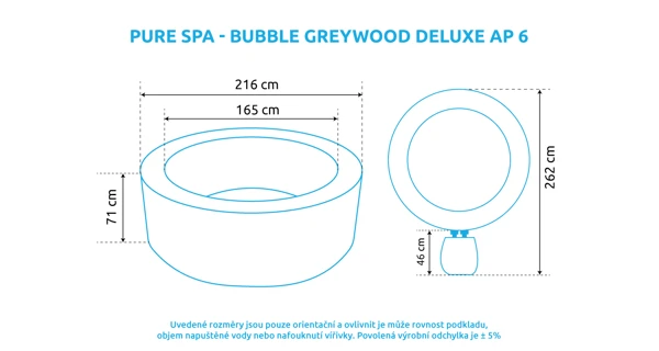 Vířivý bazén Pure Spa - Bubble Greywood Deluxe AP 6