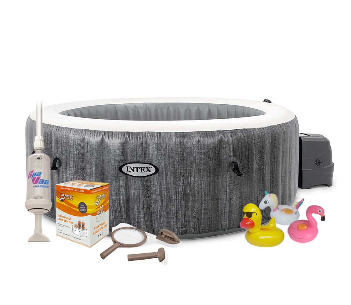 Intex | Vířivý bazén Pure Spa - Bubble Greywood Deluxe AP 6 + výhodná sada příslušenství | 19900146