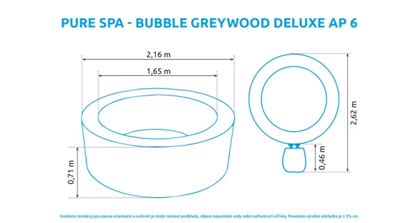 Vířivý bazén Pure Spa - Bubble Greywood Deluxe AP 6 (zánovní)