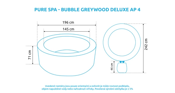 Vířivý bazén Pure Spa - Bubble Greywood Deluxe NP 4