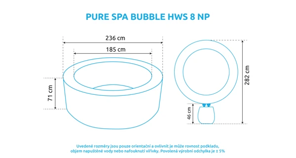 Vířivý bazén Pure Spa Bubble HWS 8 NP (poškozený obal)