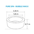 Vířivý bazén Pure Spa Bubble HWS 8 NP + Solární sprcha UNO 35 l hliníková s LED světlem