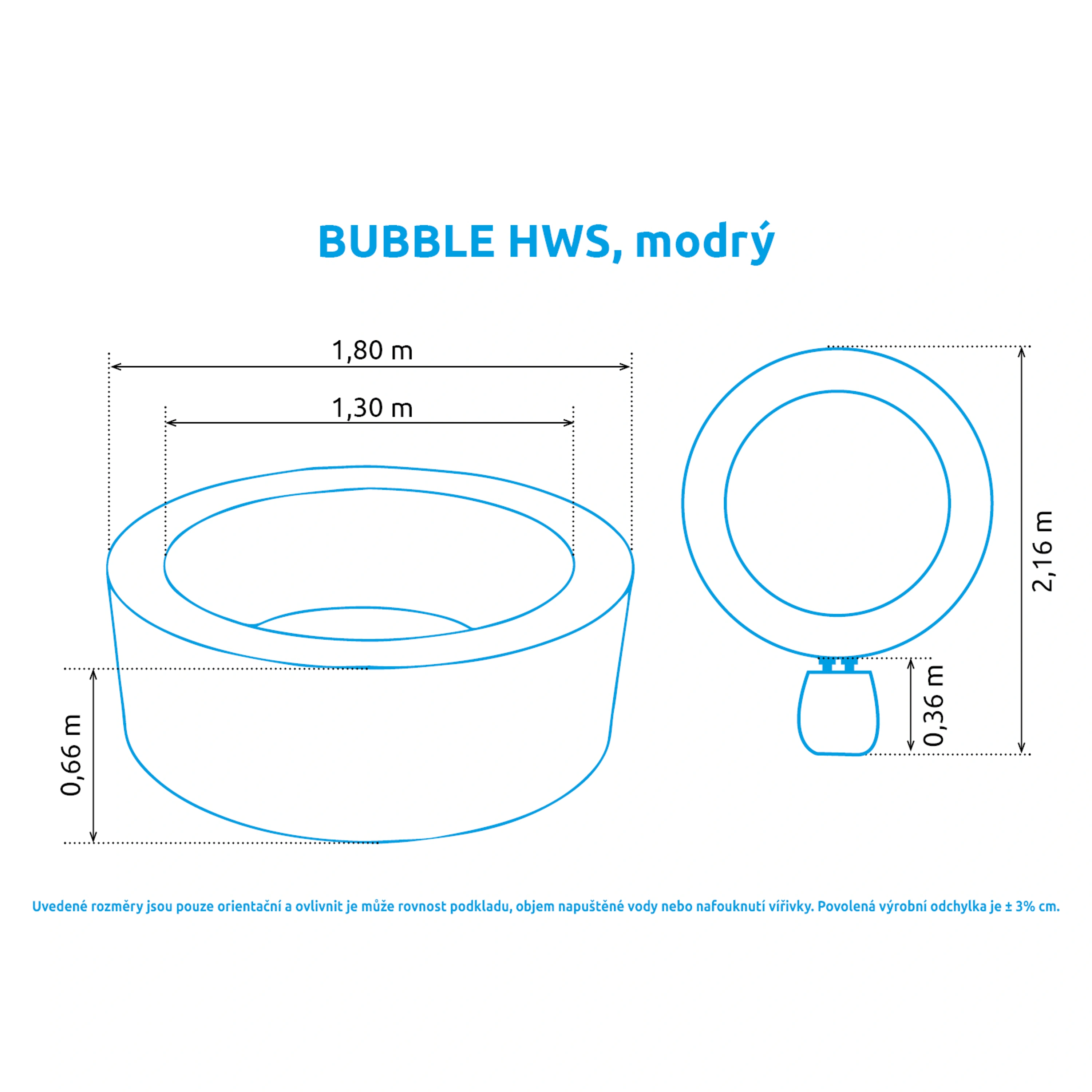 Marimex | Vířivý bazén Pure Spa - Bubble HWS, modrý | 11400275 Obrázek