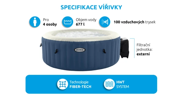 Vířivý bazén Pure Spa - Bubble HWS, modrý