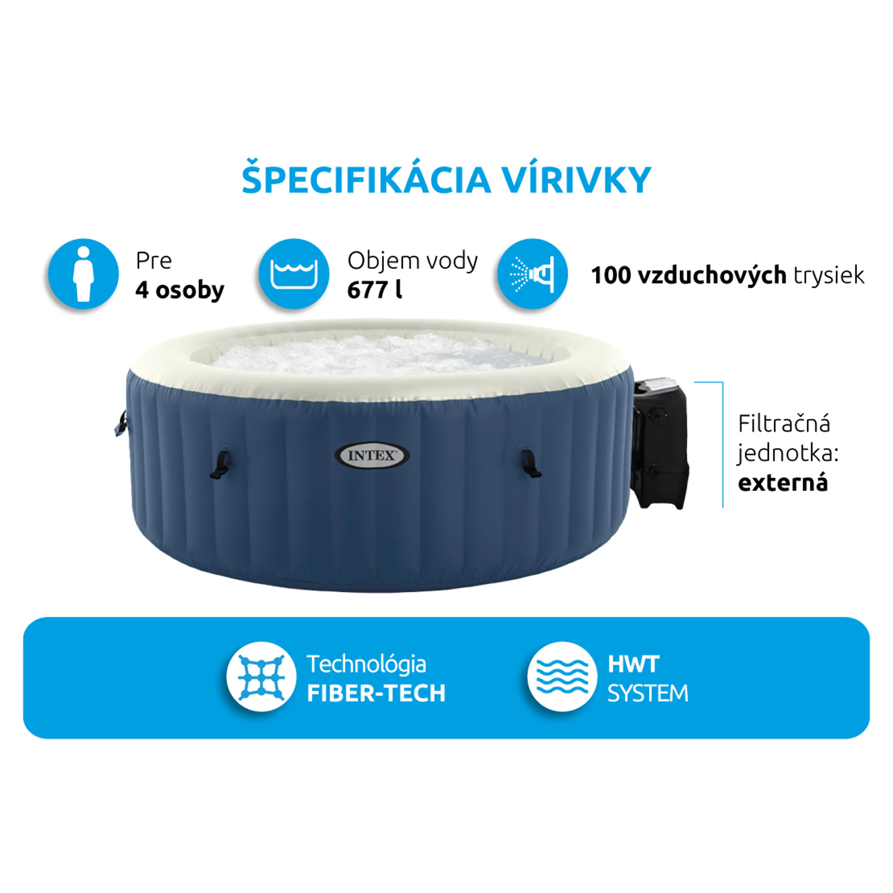 Marimex | Vířivý bazén Pure Spa - Bubble HWS, modrý | 11400275 Obrázek