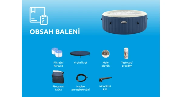 Vířivý bazén Pure Spa - Bubble HWS, modrý (Poškozený obal)