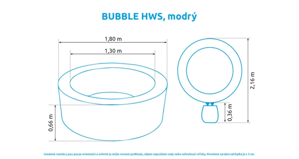 Vířivý bazén Pure Spa - Bubble HWS, modrý (zánovní)