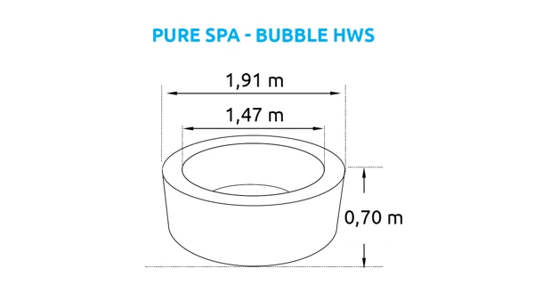 Vířivý bazén Pure Spa - Bubble HWS + Solární sprcha UNO 20 l