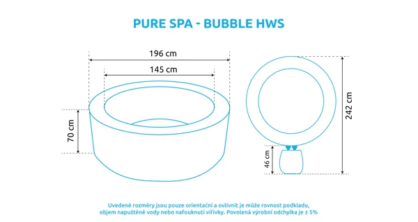 Vířivý bazén Pure Spa - Bubble HWS (Zánovní)