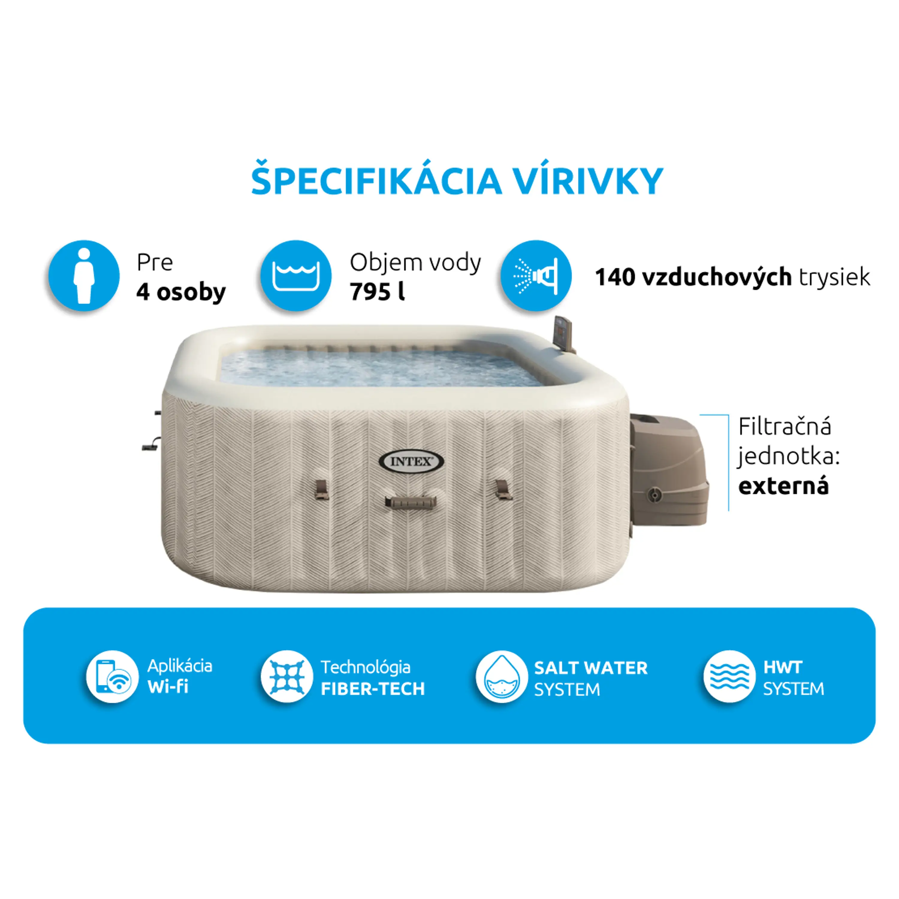 Intex | Vířivý bazén Pure Spa Chevron Deluxe 4 NP | 11400291 Obrázek
