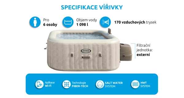 Vířivý bazén Pure Spa Chevron Deluxe 6 NP (poškozený obal)