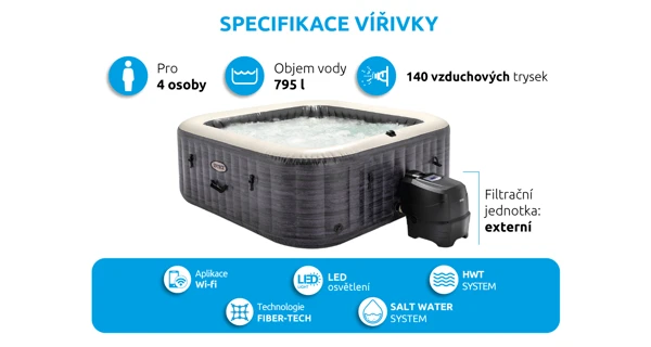 Vířivý bazén Pure Spa Greystone Deluxe Bubble Spa 4 NP