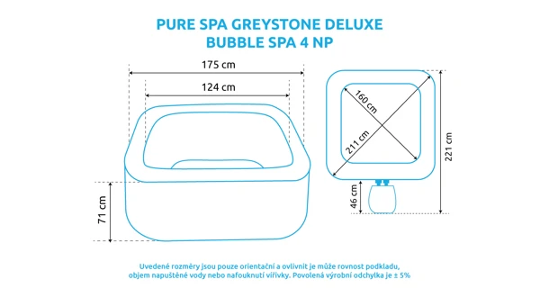 Vířivý bazén Pure Spa Greystone Deluxe Bubble Spa 4 NP