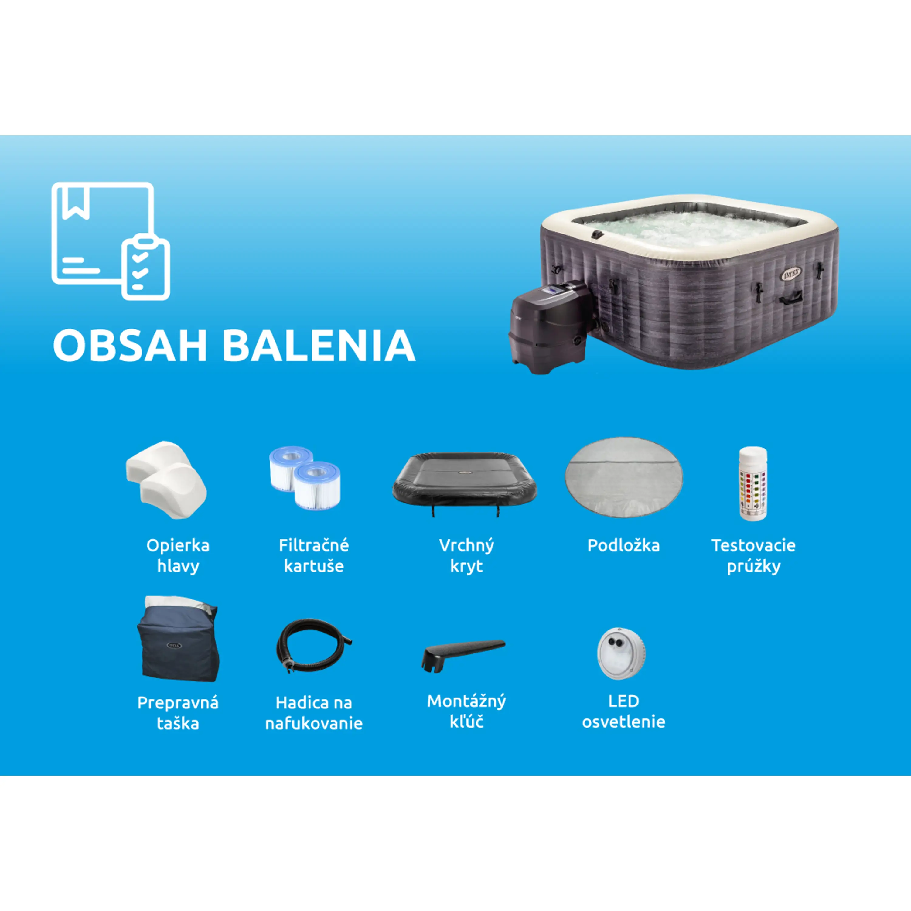 Intex | Vířivý bazén Pure Spa Greystone Deluxe Bubble Spa 4 NP | 11400294 Obrázek