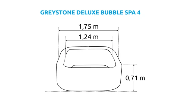 Vířivý bazén Pure Spa Greystone Deluxe Bubble Spa 4 NP + výhodná sada příslušenství