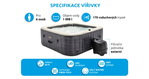 Vířivý bazén Pure Spa Greystone Deluxe Bubble Spa 6 NP (poškozený obal)
