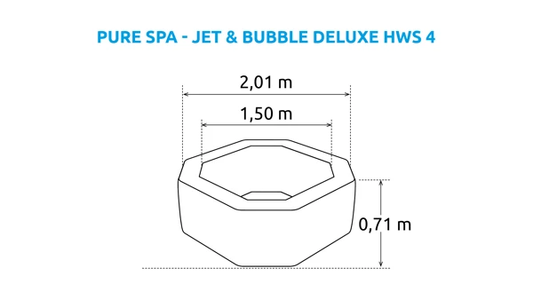 Vířivý bazén Pure Spa - Jet & Bubble Deluxe HWS 4 + Solární sprcha UNO 35 l hliníková s LED světlem